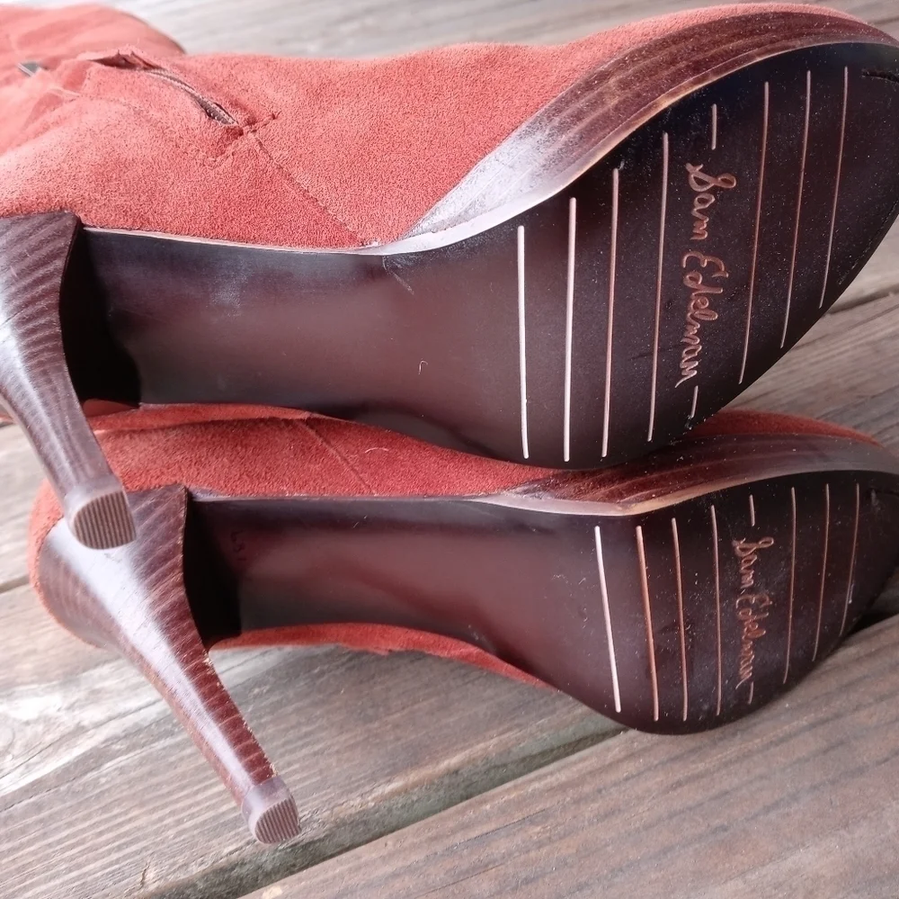 Sam Edelman 'Vesey' Over the Knee Red Wine Boot Suede Size 6M. New without box.
